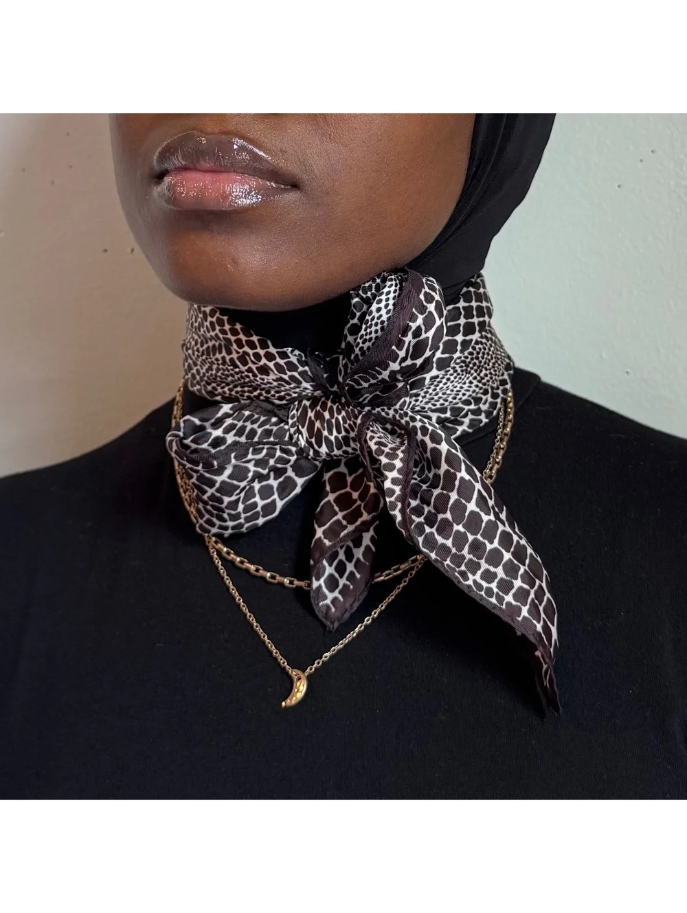 90s Snakeskin Print Square Scarf neck tie, headscarf, bandana